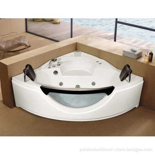 Acrylic Material freestanding corner whirlpool massage bathtub